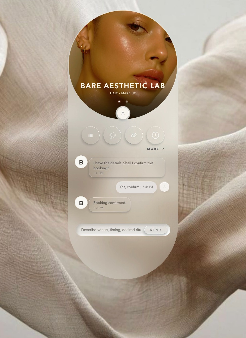 AI receptionist booking confirmation conversation
